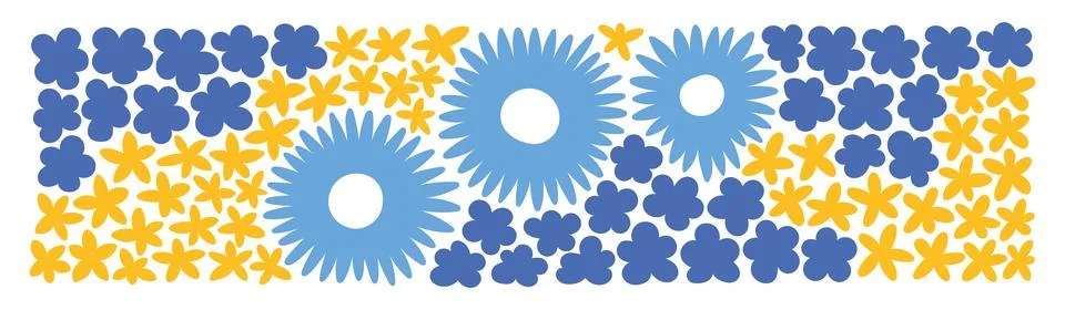 Abstract vector horizontal banner with simple daisy. Perfect for social media Stock Illustration
