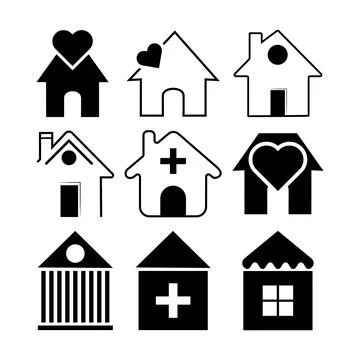 Abstract Vector House Icons Set Design Template Stock Illustration