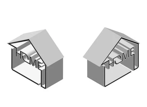 Abstract vector house logo in isometric style Illustrazione stock