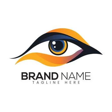 Abstract Vector Human Eye Icon or Logo Design Template Stock Illustration