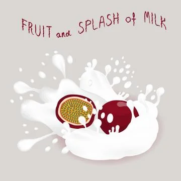 Abstract vector icon illustration logo for whole ripe passion fruit Stock Illustration