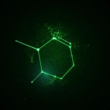 Abstract vector illuminated molecular structure shape Stock Illustration