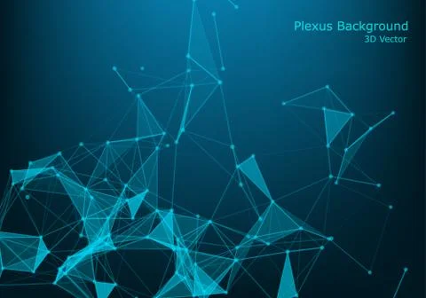Abstract vector illuminated particles and lines. Plexus effect. Futuristic ve Stock Illustration