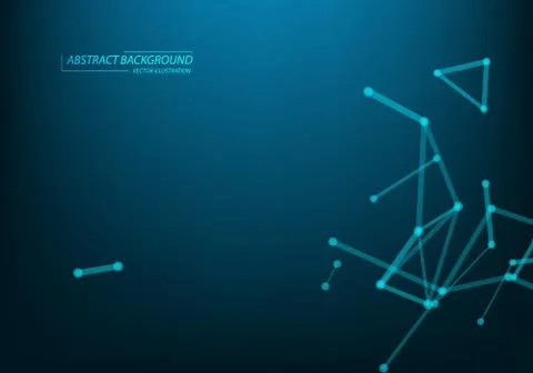 Abstract vector illuminated particles and lines. Plexus effect with spectrum  Stock Illustration