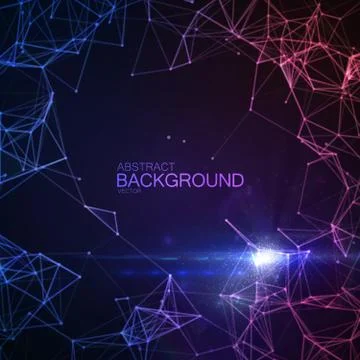 Abstract vector illuminated particles and lines. Stock Illustration