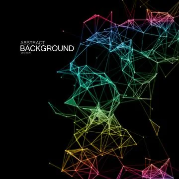 Abstract vector illuminated particles and lines. Stock Illustration