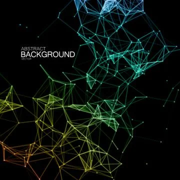 Abstract vector illuminated particles and lines. Stock Illustration