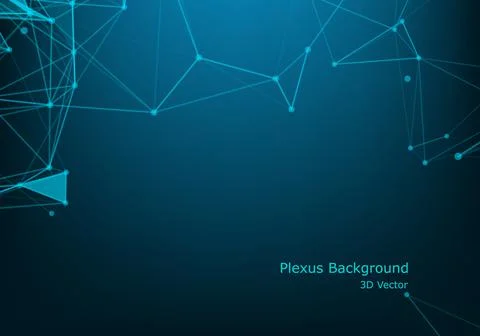 Abstract vector illuminated particles and lines. Plexus effect with spectrum  Stock Illustration