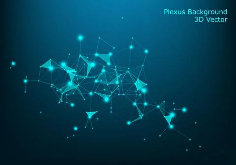 Abstract vector illuminated particles and lines. Plexus effect. Futuristic ve Stock Illustration