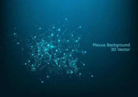Abstract vector illuminated particles and lines. Plexus effect. Futuristic ve Stock Illustration