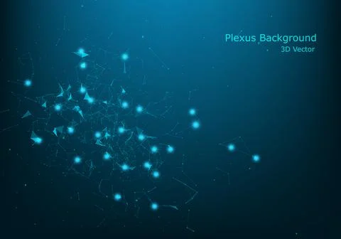 Abstract vector illuminated particles and lines. Plexus effect. Futuristic ve 스톡 일러스트