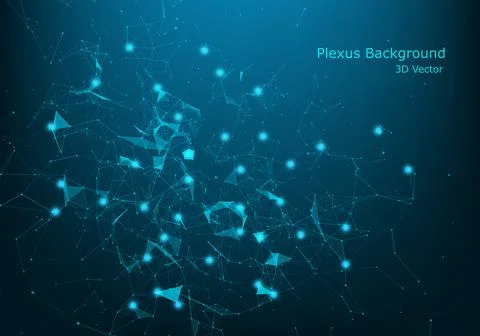 Abstract vector illuminated particles and lines. Plexus effect. Futuristic ve Stock Illustration
