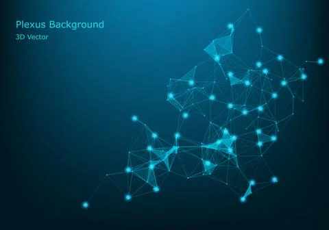 Abstract vector illuminated particles and lines. Plexus effect with spectrum  Stock Illustration