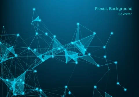Abstract vector illuminated particles and lines. Plexus effect with spectrum  스톡 일러스트