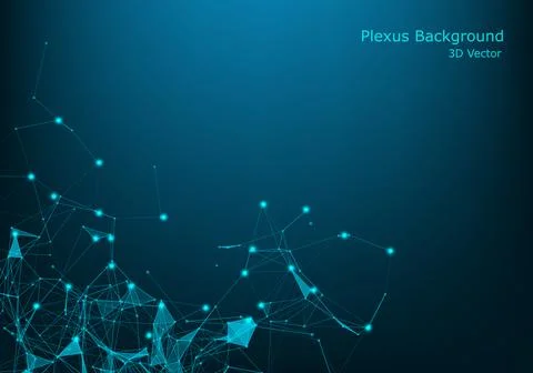 Abstract vector illuminated particles and lines. Plexus effect. Futuristic ve 스톡 일러스트