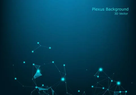 Abstract vector illuminated particles and lines. Plexus effect. Futuristic ve Stock Illustration