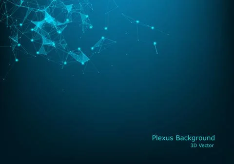 Abstract vector illuminated particles and lines. Plexus effect with spectrum  Illustrazione stock