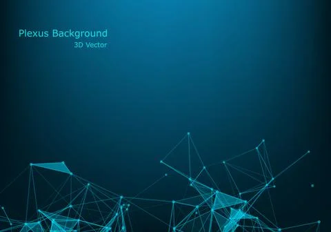 Abstract vector illuminated particles and lines. Plexus effect. Futuristic ve 스톡 일러스트