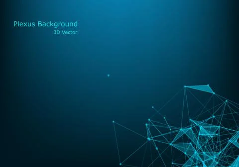 Abstract vector illuminated particles and lines. Plexus effect. Futuristic ve 스톡 일러스트