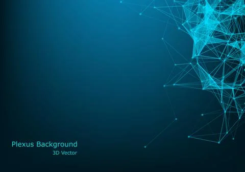 Abstract vector illuminated particles and lines. Plexus effect with spectrum  스톡 일러스트