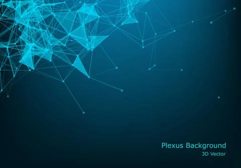 Abstract vector illuminated particles and lines. Plexus effect with spectrum  Stock Illustration