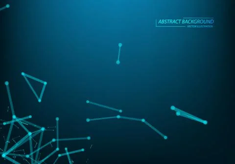 Abstract vector illuminated particles, sparks and lines. Plexus effect. Futur Stock Illustration