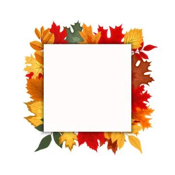 Abstract Vector Illustration Autumn Background with Falling Autumn Leaves Illustrazione stock