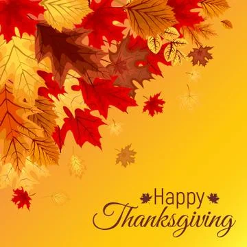Abstract Vector Illustration Autumn Happy Thanksgiving Backgroun Stock Illustration