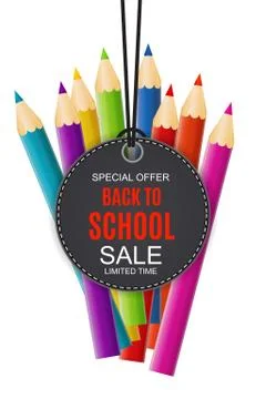 Abstract Vector Illustration Back to School Sale Background with Falling Autumn Illustrazione stock