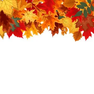 Abstract Vector Illustration Background with Falling Autumn Leav Stock Illustration