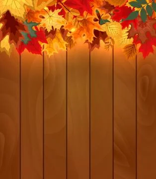Abstract Vector Illustration Background with Falling Autumn Leav Illustrazione stock