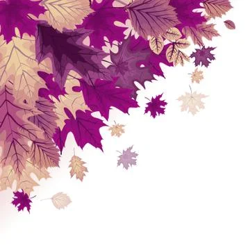 Abstract Vector Illustration Background with Falling Autumn Leaves. Stock Illustration