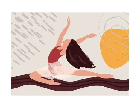 Abstract vector illustration. Ballet dancer girl poster. Stock Illustration