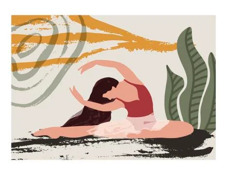 Abstract vector illustration. Ballet dancer girl poster. Stock Illustration