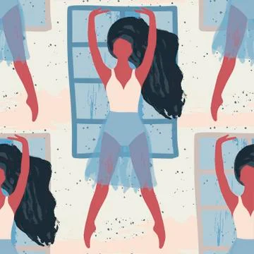 Abstract vector illustration. Ballet dancer girl. Stock Illustration