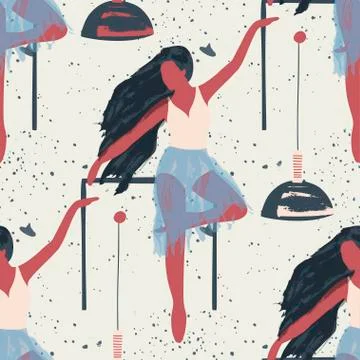 Abstract vector illustration. Ballet dancer girl. Stock Illustration