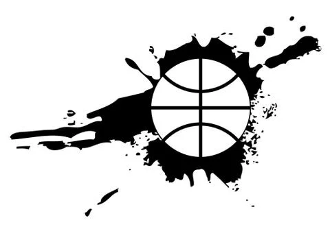 Abstract vector illustration black and white baseball ball on grunge backgrou Stock Illustration