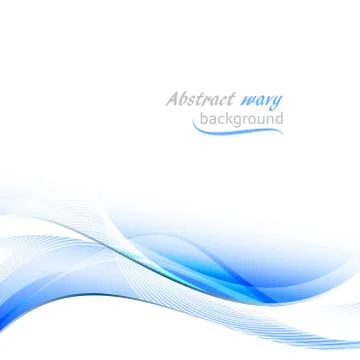 Abstract vector illustration with blue wavy pattern. Stock Illustration