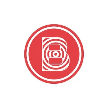 Abstract vector illustration circles forming letter b icon logo modern design Stock Illustration