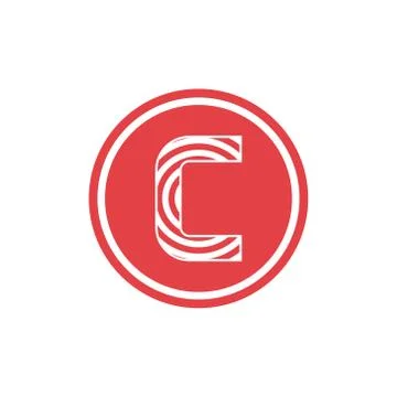 Abstract vector illustration circles forming letter c icon logo modern design Stock Illustration