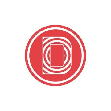 Abstract vector illustration circles forming letter d icon logo modern design Stock Illustration