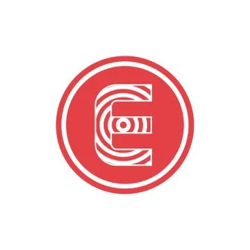 Abstract vector illustration circles forming letter e icon logo modern design Stock Illustration