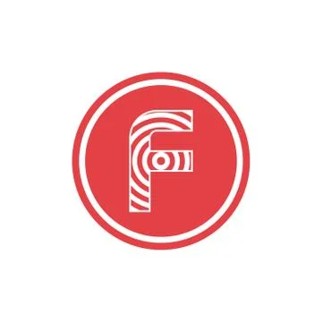 Abstract vector illustration circles forming letter f icon logo modern design Stock Illustration