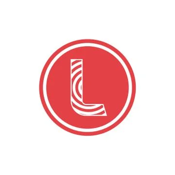 Abstract vector illustration circles forming letter l icon logo modern design Stock Illustration