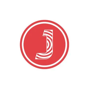 Abstract vector illustration circles forming letter j icon logo modern design Stock Illustration