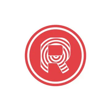 Abstract vector illustration circles forming letter r icon logo modern design Stock Illustration