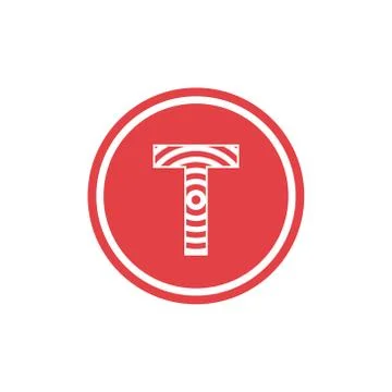Abstract vector illustration circles forming letter t icon logo modern design Stock Illustration
