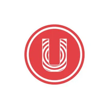 Abstract vector illustration circles forming letter u icon logo modern design Stock Illustration