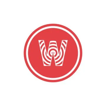 Abstract vector illustration circles forming letter w icon logo modern design Stock Illustration