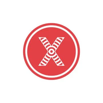 Abstract vector illustration circles forming letter x icon logo modern design Stock Illustration